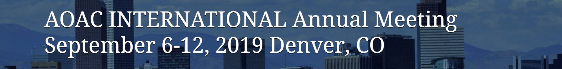 AOAC 2019 Meeting - Denver